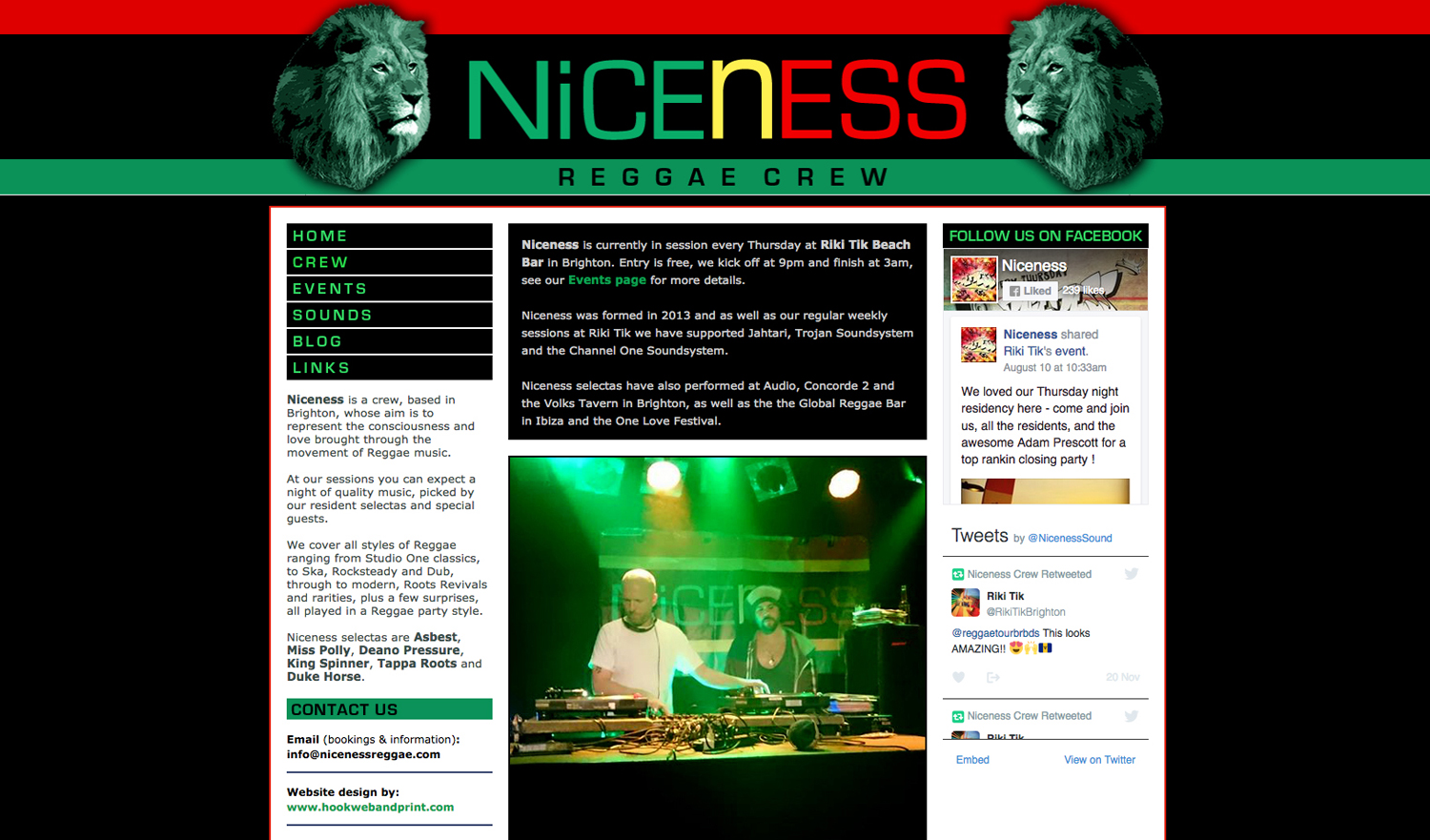 Niceness website designed by Hook Web & Print
